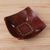 Leather catchall, 'Square Essence' - Brown Leather Catchall with Iron Studs Crafted in Peru thumbail