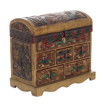 Collectible Leather and Wood Jewelry Box