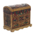 Leather jewelry box, 'Antique Tan' - Collectible Leather and Wood Jewelry Box (image 2a) thumbail