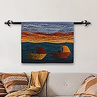 Ferry Point,wall Hanging, Woven Tapestry, Woven Wall Art, Modern Weaving,  Home Decor, Coral Series, Handmade, Fiber Hanging, Handmade Fiber 