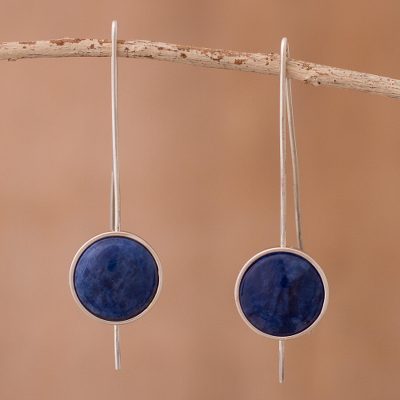 Sodalite drop earrings, 'U Turn' - Sodalite drop earrings