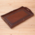 Wood and leather tray, 'Renaissance' - Handcrafted Wood and Leather Tray Serveware thumbail