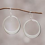 Unique Sterling Silver Dangle Earrings, 'Perfect Moon'
