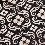 Reverse painted glass tray, 'Floral Muse' (17 inch) - Handmade Black Reverse Painted Glass Serving Tray