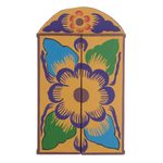 Wood retablo, 'Yawar Fiesta' - Folk Art Wood Retablo Sculpture from Peru