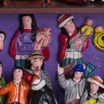Wood retablo, 'Yawar Fiesta' - Folk Art Wood Retablo Sculpture from Peru