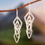 Silver dangle earrings, 'Filigree Diamonds' - Silver dangle earrings (image 2) thumbail