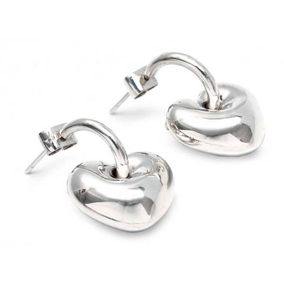 Sterling silver heart earrings, 'Full of Love' - Sterling Silver heart earrings