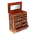 Wood and leather jewelry box, 'Happy Hummingbird' - Hand Made Colonial Leather and Wood Jewelry Box thumbail