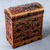 Wood and leather jewelry box, 'Bright Hummingbird' - Unique Leather and Wood Bird Jewelry Box (image 2) thumbail