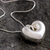 Sterling silver heart necklace, 'Full of Love' - Handmade Peruvian Fine Silver Heart Necklace  (image 2b) thumbail