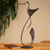 Steel statuette, 'Happy Hummingbird' - Handcrafted Metal Bird Original Steel Sculpture thumbail
