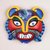 Ceramic mask, 'Rainbow Cat' - Fair Trade Ceramic Multicolor Cat Mask thumbail
