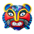 Ceramic mask, 'Rainbow Cat' - Fair Trade Ceramic Multicolor Cat Mask (image 2a) thumbail