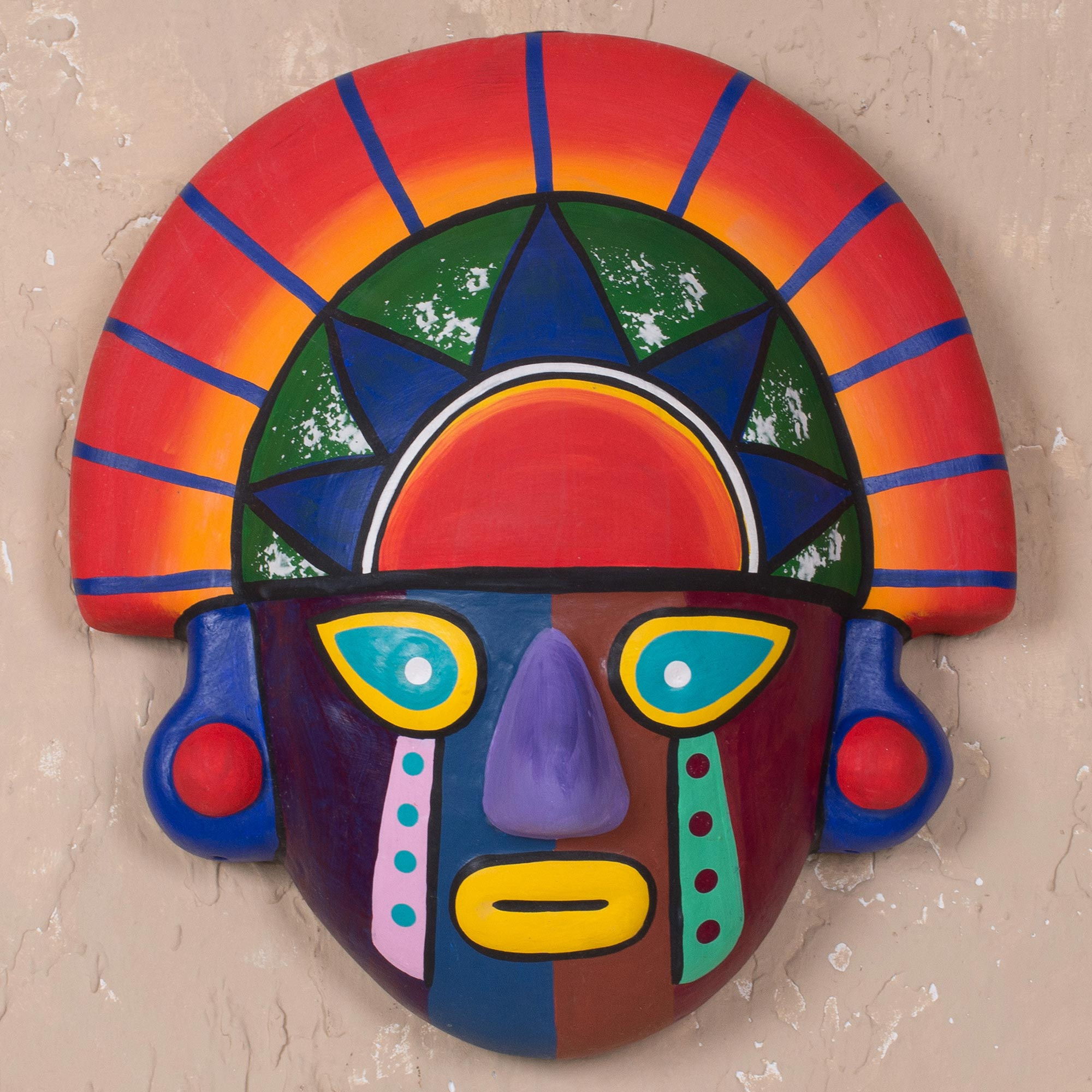 Waarneembaar Fascineren minimum Collectible Ceramic Peruvian Clay Inca Mask - Royalty | NOVICA
