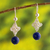 Lapis lazuli dangle earrings, 'Forget Me Knot' - Exquisite Lapis Lazuli and 950 Silver Dangle Earrings