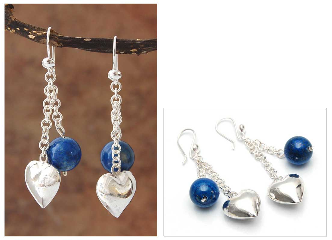 UNICEF Market | Fair Trade Lapis Lazuli and Sterling Silver Dangle ...
