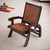 Wood and leather chair, 'Colonial Coffee' - Collectible Colonial Wood Leather Chair from Peru