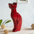 Wood sculpture, 'Cat Pose' - Ishpingo Wood Carved Cat Sculpture (image 2b) thumbail