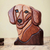 Ishpingo wood statuette, 'Loyal Dachshund' - Ishpingo Wood Dog Handmade Statuette (image 2) thumbail
