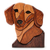 Ishpingo wood statuette, 'Loyal Dachshund' - Ishpingo Wood Dog Handmade Statuette thumbail