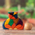 Ishpingo wood sculpture, 'Patchwork Cat' - Finely Crafted Wood Cat Sculpture