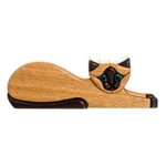 Ishpingo wood sculpture, 'Siamese Cat' - Artisan Crafted Peruvian Wood Cat Sculpture