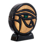 Ishpingo wood sculpture, 'Eye of Horus' - Unique Hand Crafted Cultural Wood Sculpture