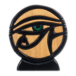 Ishpingo wood sculpture, 'Eye of Horus' - Unique Hand Crafted Cultural Wood Sculpture