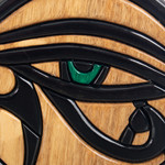Ishpingo wood sculpture, 'Eye of Horus' - Unique Hand Crafted Cultural Wood Sculpture
