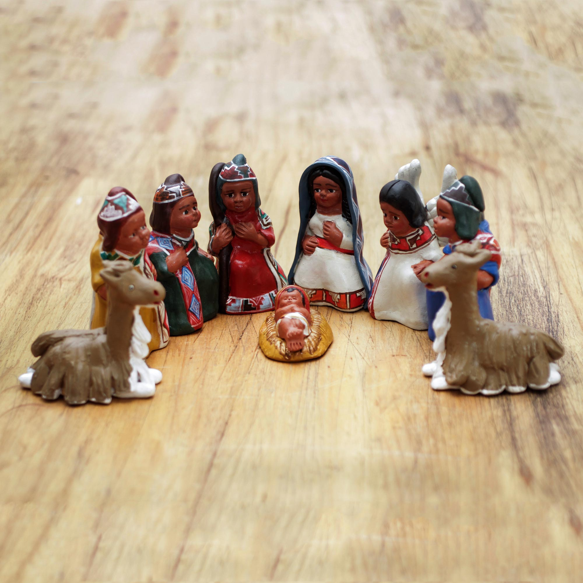 Ceramic nativity scene (Set of 9) Inca Christmas NOVICA