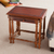 Wood and leather tables, 'Classic Duo' (pair) - Traditional Wood Nested Tables (Pair) (image 2) thumbail