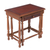 Wood and leather tables, 'Classic Duo' (pair) - Traditional Wood Nested Tables (Pair) (image 2c) thumbail