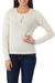 100% alpaca sweater, 'Dreamer' - Handcrafted Alpaca Wool Pullover Sweater (image 2a) thumbail