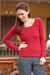 100% alpaca sweater, 'Ruby Charm' - Peruvian Alpaca Wool Pullover Sweater thumbail