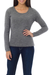 100% alpaca sweater, 'Silver Charm' - Alpaca Wool Pullover Sweater thumbail