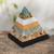 Gemstone pyramid, 'Positive Energy' - Good Energy Gemstone Pyramid Sculpture from Peru