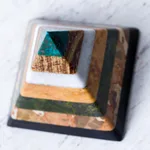 Gemstone pyramid, 'Positive Energy' - Good Energy Gemstone Pyramid Sculpture from Peru