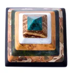 Gemstone pyramid, 'Positive Energy' - Good Energy Gemstone Pyramid Sculpture from Peru