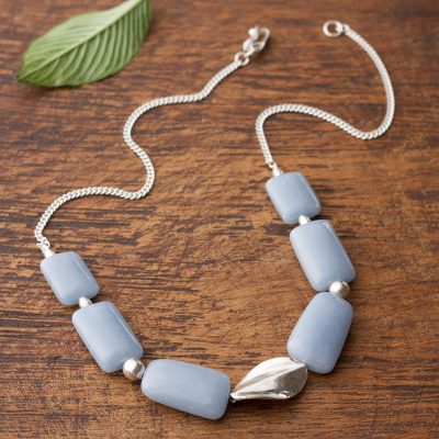 Celestite pendant necklace, 'Celeste Hope' - Celestite pendant necklace