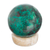 Chrysocolla sphere, 'Serenity' - Crafted Chrysocolla Geometric Sculpture with Calcite Base
