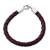 Men's leather bracelet, 'Earth Elements' - Leather with Fine Silver Braided Men's Bracelet (image 2a) thumbail