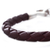 Men's leather bracelet, 'Earth Elements' - Leather with Fine Silver Braided Men's Bracelet (image 2e) thumbail