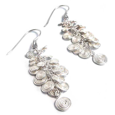 Hand Crafted Fine Silver Earrings from Peru