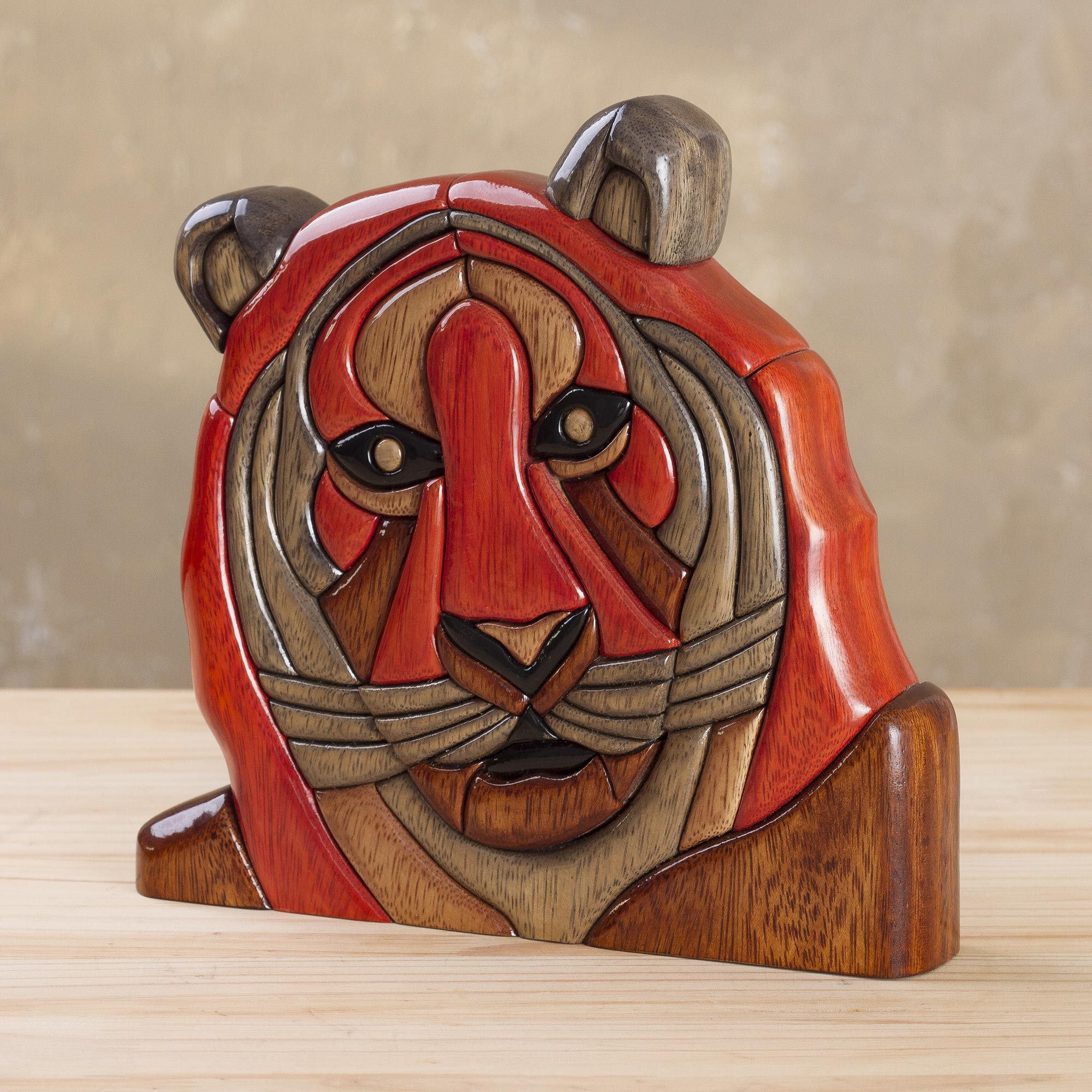Wood Tiger Sculpture Handmade in Peru Majestic Tiger NOVICA
