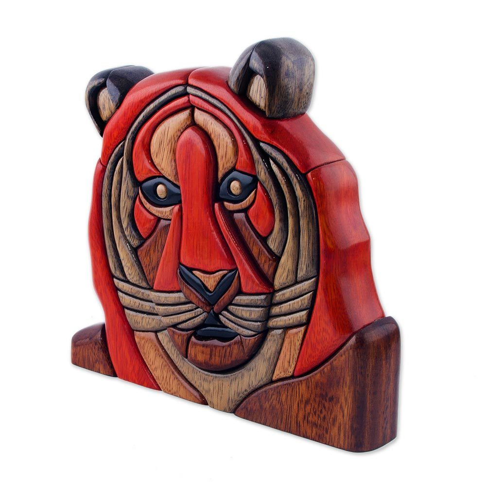 Wood Tiger Sculpture Handmade in Peru Majestic Tiger NOVICA