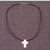 Men's leather necklace, 'Southern Cross' - Men's Peruvian Cross Fine Silver Cord Necklace (image 2b) thumbail