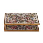 Painted glass box, 'Floral Dream' - Reverse Painted Glass Jewelry Box