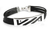 Leather bracelet, 'Illusions' - Handmade Leather Sterling Silver Wristband Bracelet (image 2a) thumbail