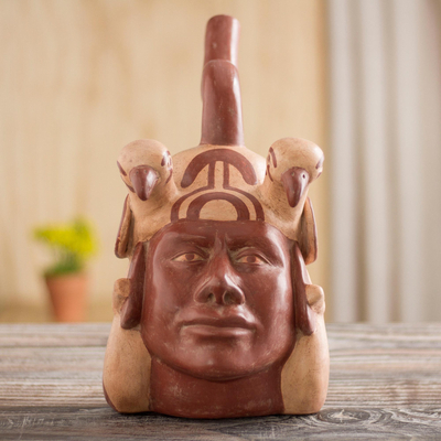 Keramikskulptur - Archäologische Keramikskulptur im Moche-Museumsstil